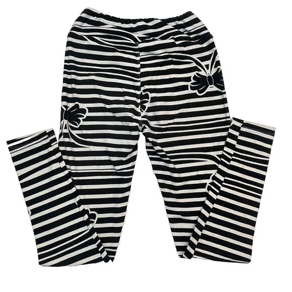 Lularoe OS‎ Leggings BOW PRINT One Size Black White - Picture 3 of 5
